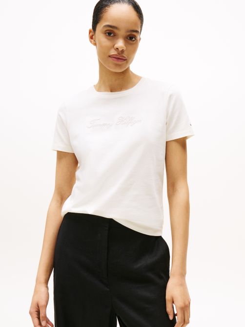 Logo Embroidery Crew Neck T-Shirt