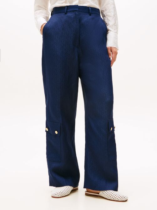 The Runway Collection Linen Blend Cargo Trousers