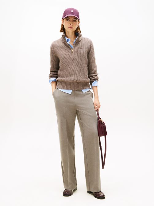 Pressed Crease Straight Leg Trousers
