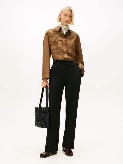 Pressed Crease Straight Leg Trousers