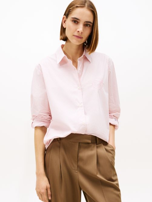 Oversized Fit Logo Embroidery Shirt