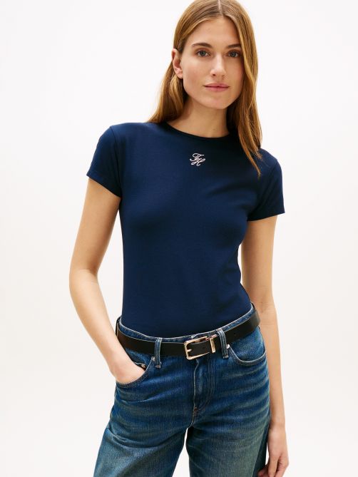 Textured Logo Slim Jersey T-Shirt