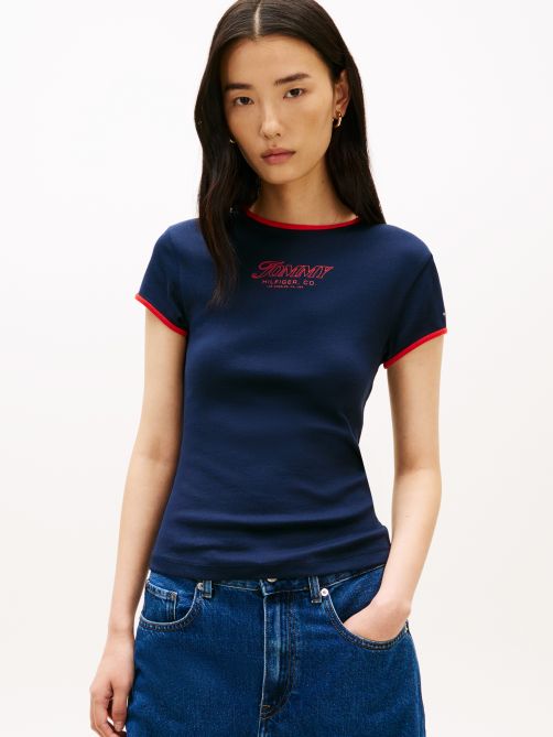 Logo Graphic Slim Ringer T-Shirt
