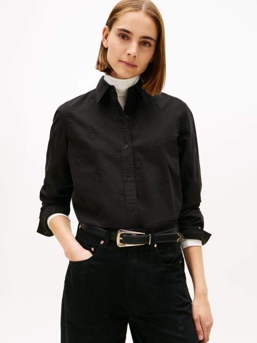 Relaxed Fit TH Crest Embroidery Oxford Shirt