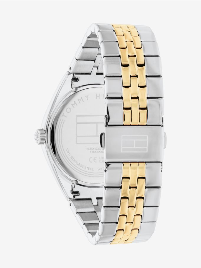 Tommy Hilfiger Monica Womens Black Dial Two Tone Stainless Steel Watch 38 mm