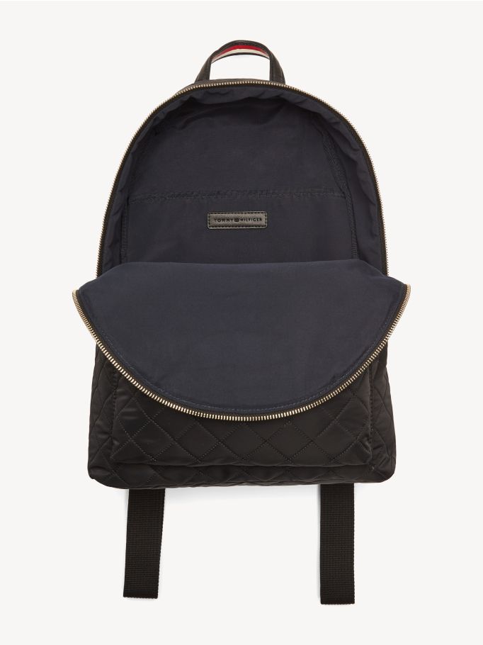 Women's Quilted Backpack in Black Tommy Hilfiger Kuwait