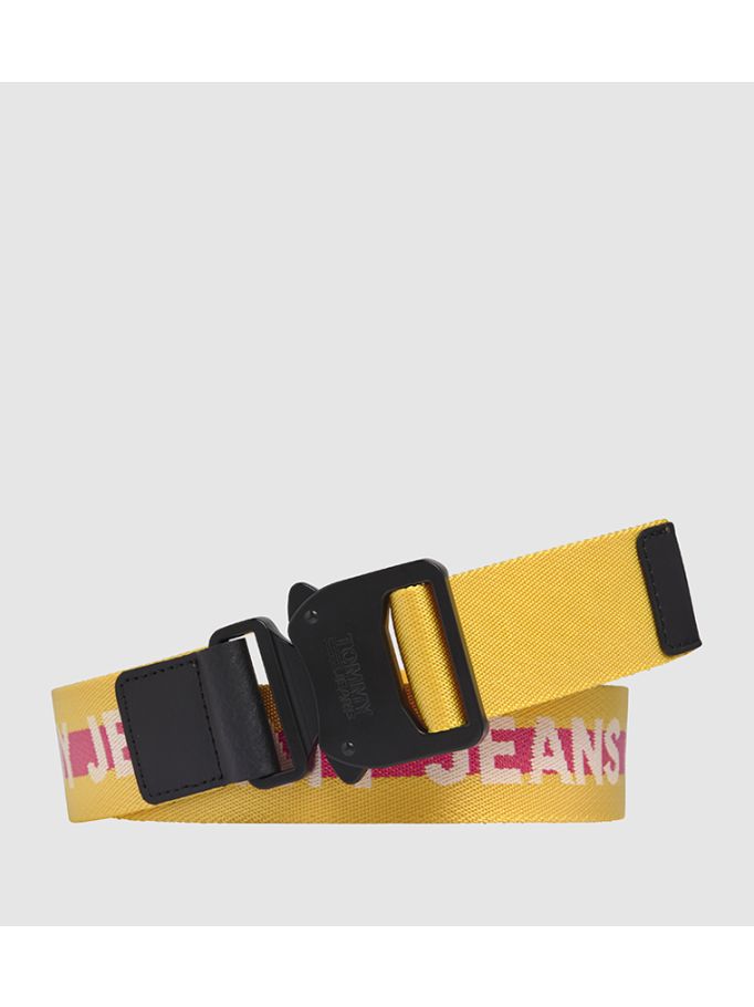 tommy jeans webbing belt yellow