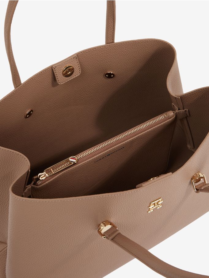 Pebble Grain Monogram Plaque Work Bag Tommy Hilfiger