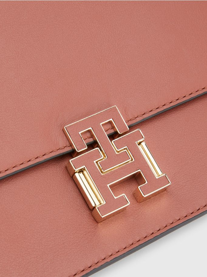 Medium Leather Push Lock Crossover Bag Tommy Hilfiger