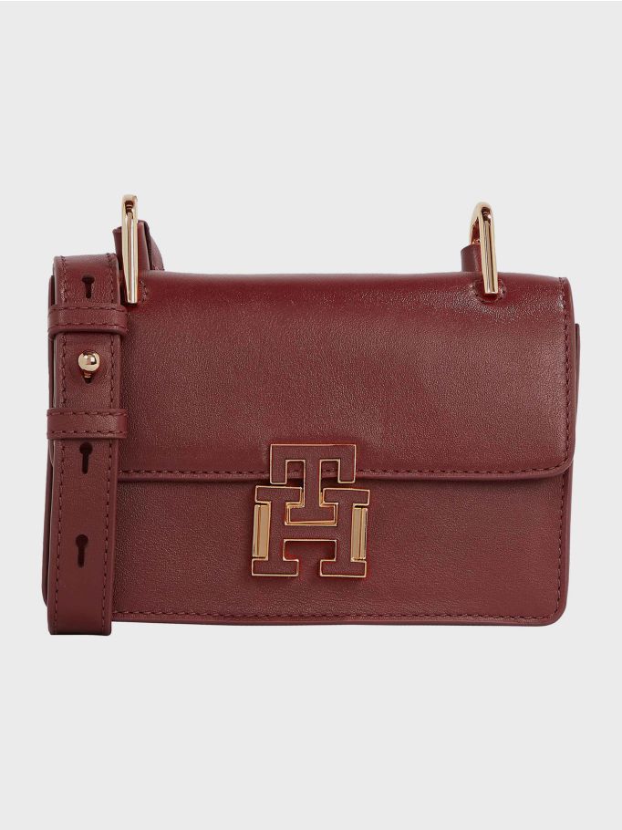 Leather Push Lock Mini Crossover Bag | Tommy Hilfiger
