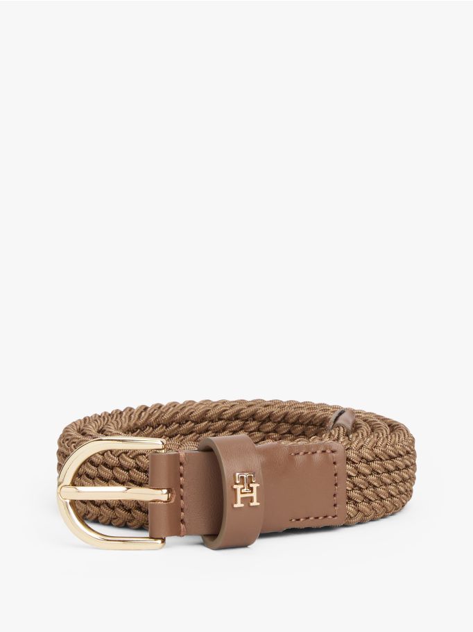 Classic Oval Buckle Elastic Braided Lthr Be Tommy Hilfiger
