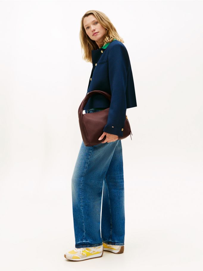 City Twist Handle Shoulder Bag Black | Tommy Hilfiger