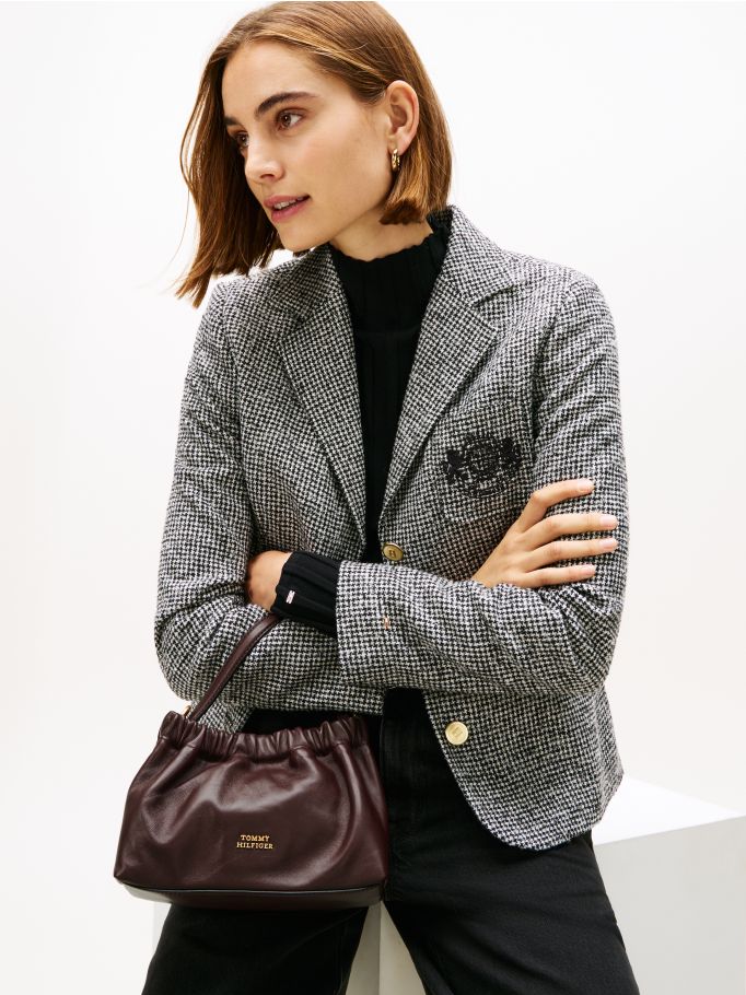 Soft Leather Logo Plaque Crossbody Bag - Black | Tommy Hilfiger