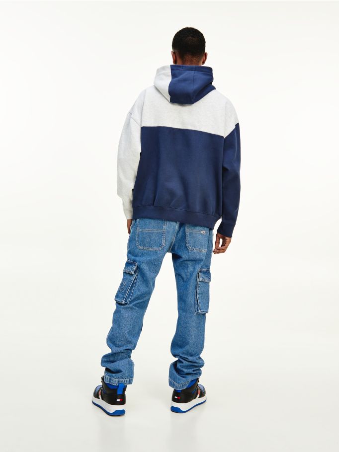Colour-Blocked Toggle Cord Hoody