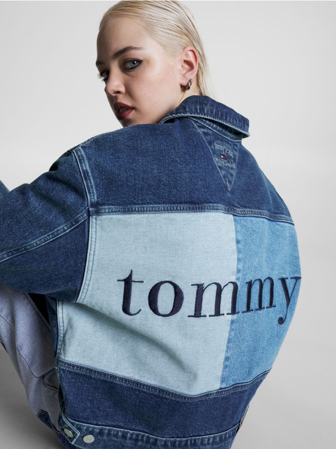 Denim jacket tommy hilfiger logo on back online