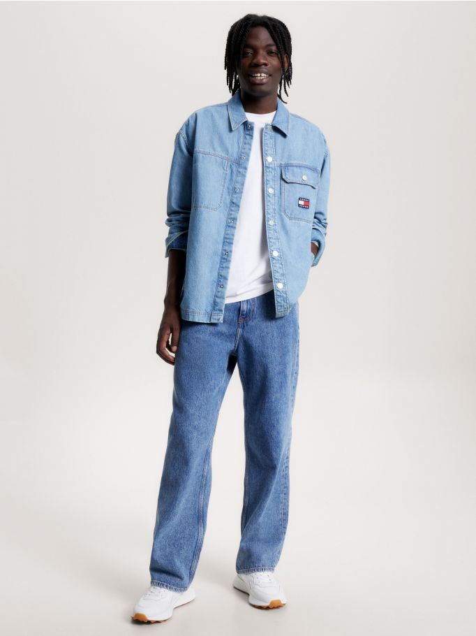 Essential Faded Denim Casual Overshirt | Tommy Hilfiger
