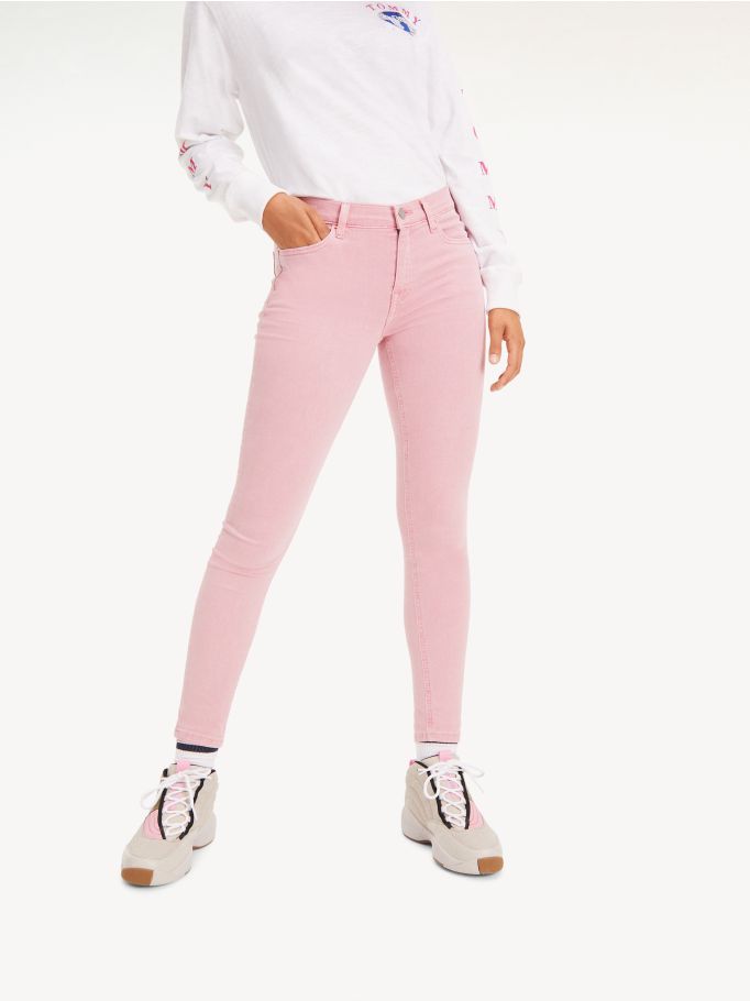 Women's Nora Power Stretch Skinny Fit Jeans in PINK ICING STR | Tommy ...