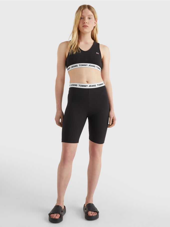 Sport top with logo waistband