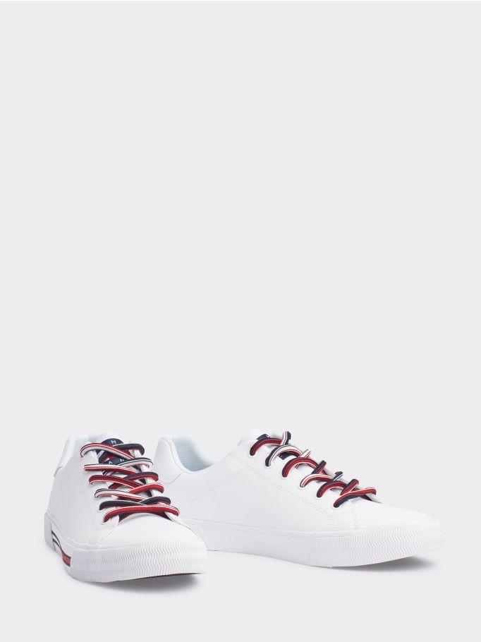 tommy hilfiger leather lace up trainers
