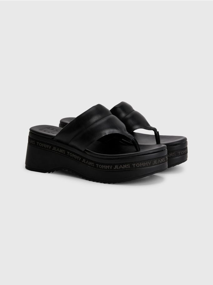 Leather Padded Strap Wedge Sandals | Tommy Hilfiger