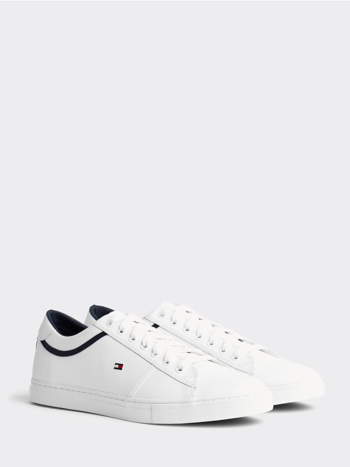tommy hilfiger leather lace up trainers