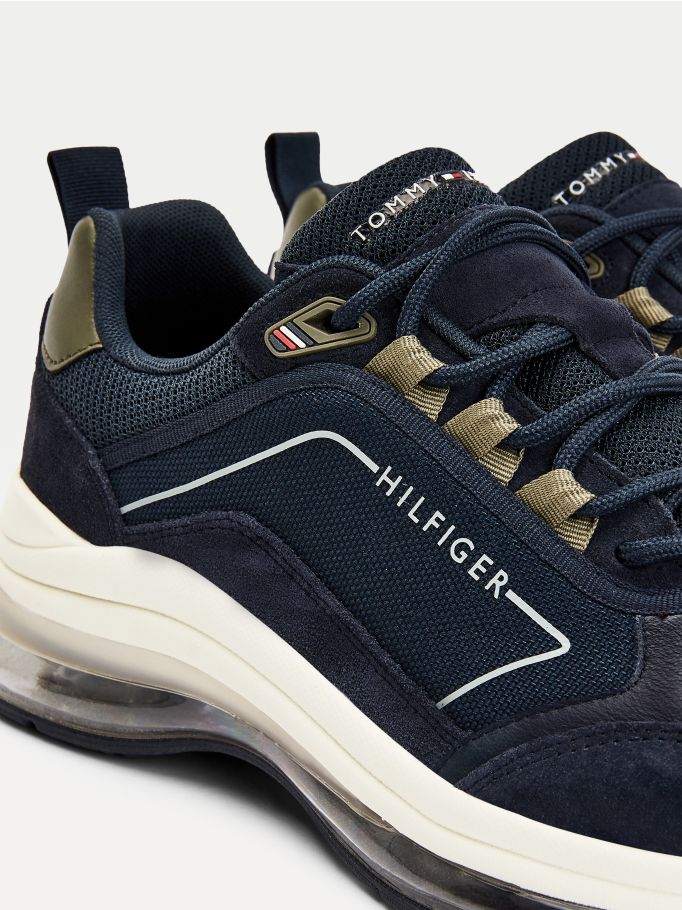 Men's Air Bubble Suede Sneakers in Navy Blue | Tommy Hilfiger OM