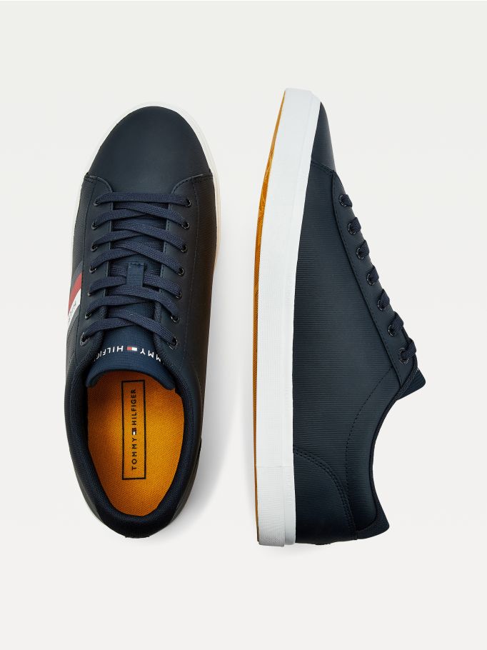 essential vulcanised leather trainers