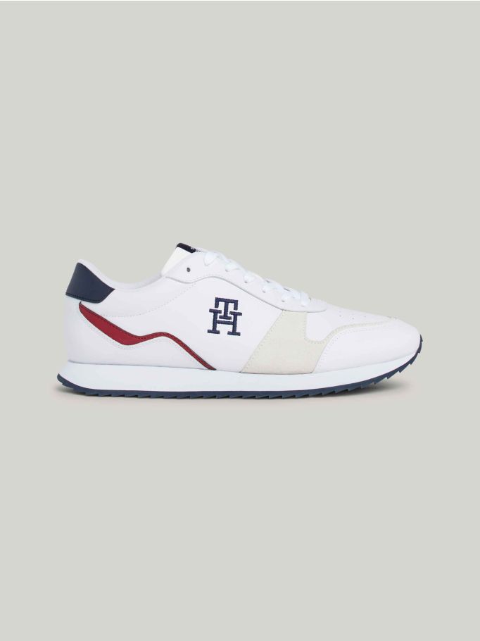 Leather TH Monogram Serrated Runner Trainers | Tommy Hilfiger