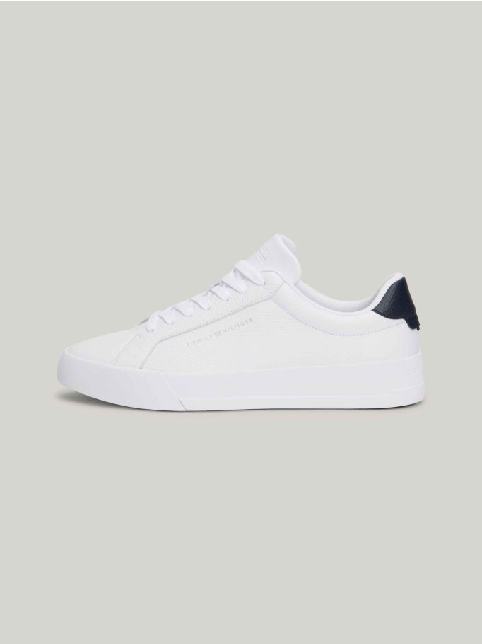 Pebble Grain Leather Court Trainers | Tommy Hilfiger 