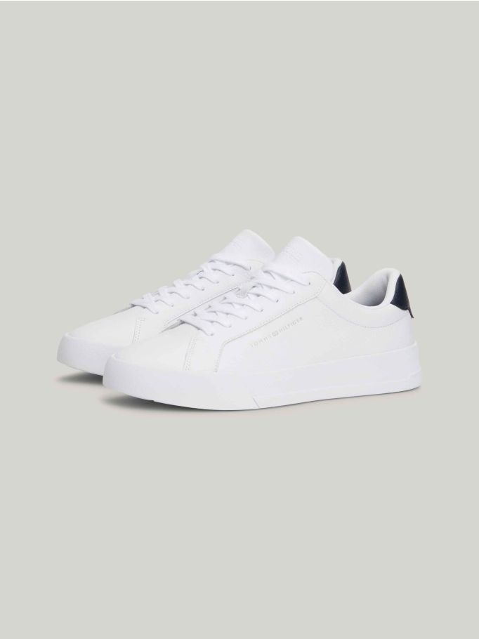 Pebble Grain Leather Court Trainers | Tommy Hilfiger