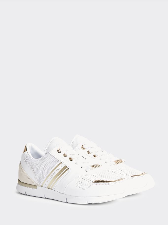 tommy hilfiger metallic panel platform trainers