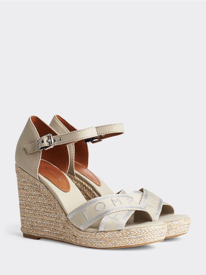 tommy hilfiger raffia wedge