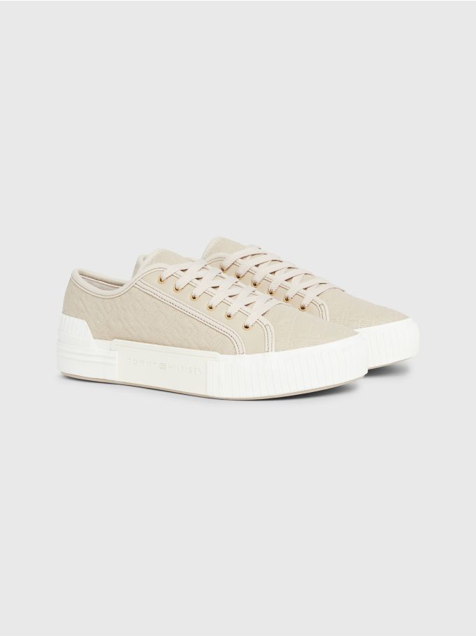 TH Monogram Quilted Lace-Up Trainers | Tommy Hilfiger