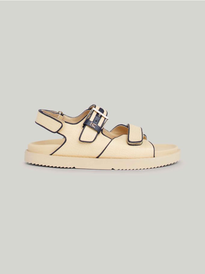 Raffia TH Monogram Sandals