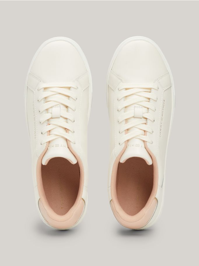 Leather court trainers best sale