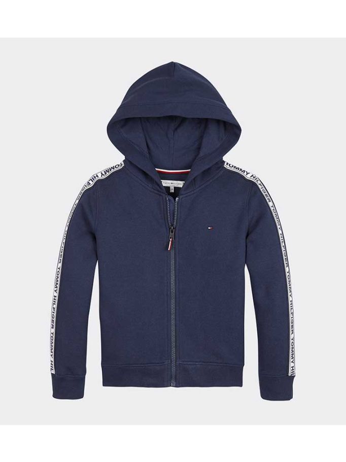 tommy hilfiger tape zip hoodie