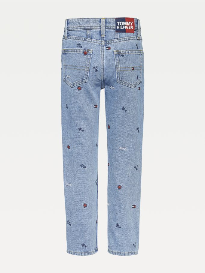 tommy hilfiger logo patch jeans