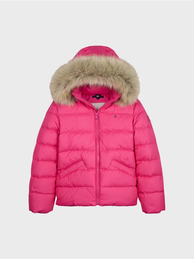 Essential Faux Fur Down Hooded Jacket | Tommy Hilfiger