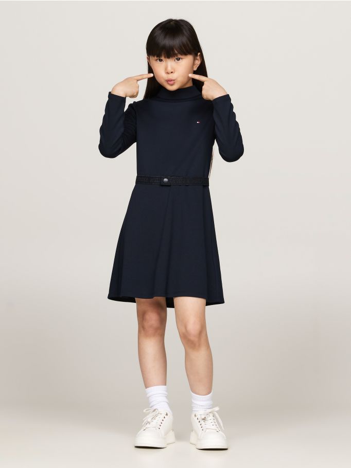 Belted Long Sleeve Extra Slim Dress Tommy Hilfiger