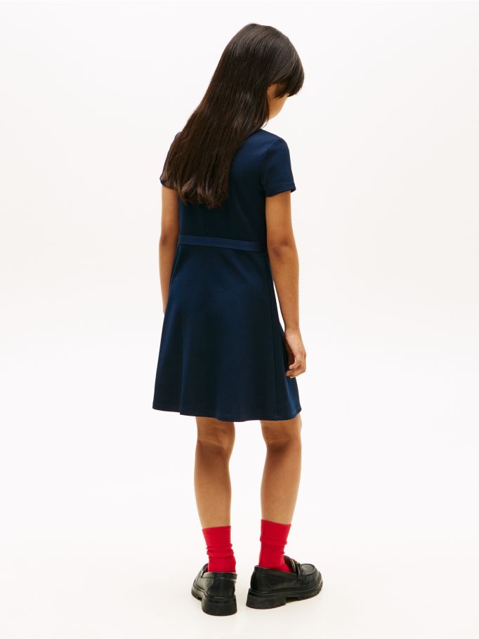 Essential Short Sleeve Skater Dress - Navy | Tommy Hilfiger