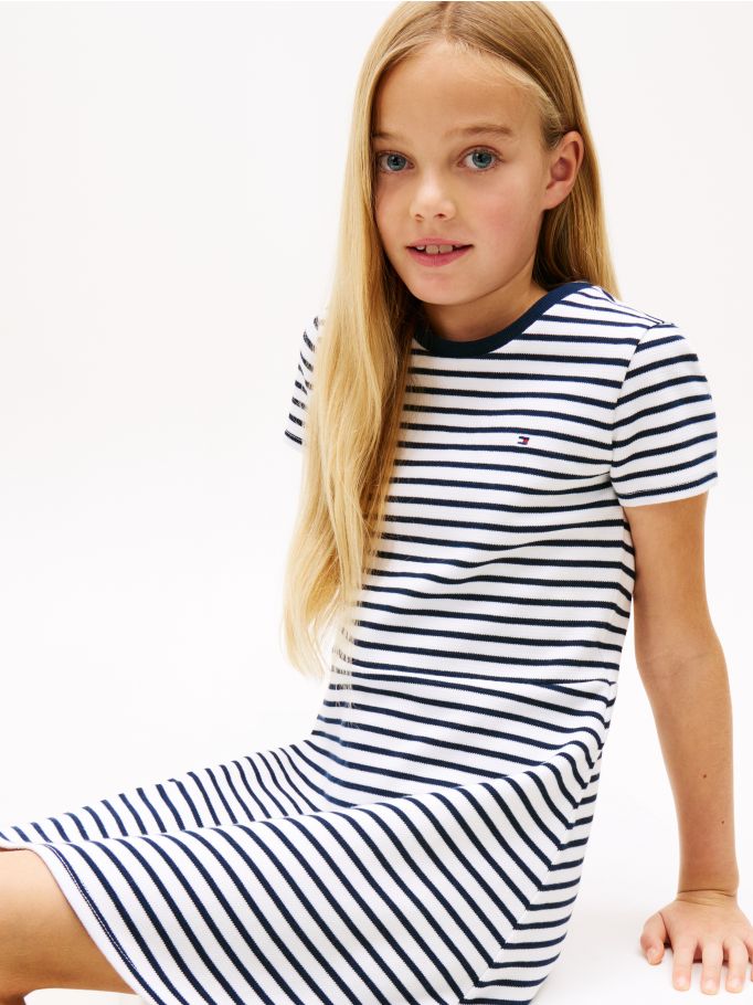 Nautical Stripe Skater Flare Dress in Navy | Tommy Hilfiger