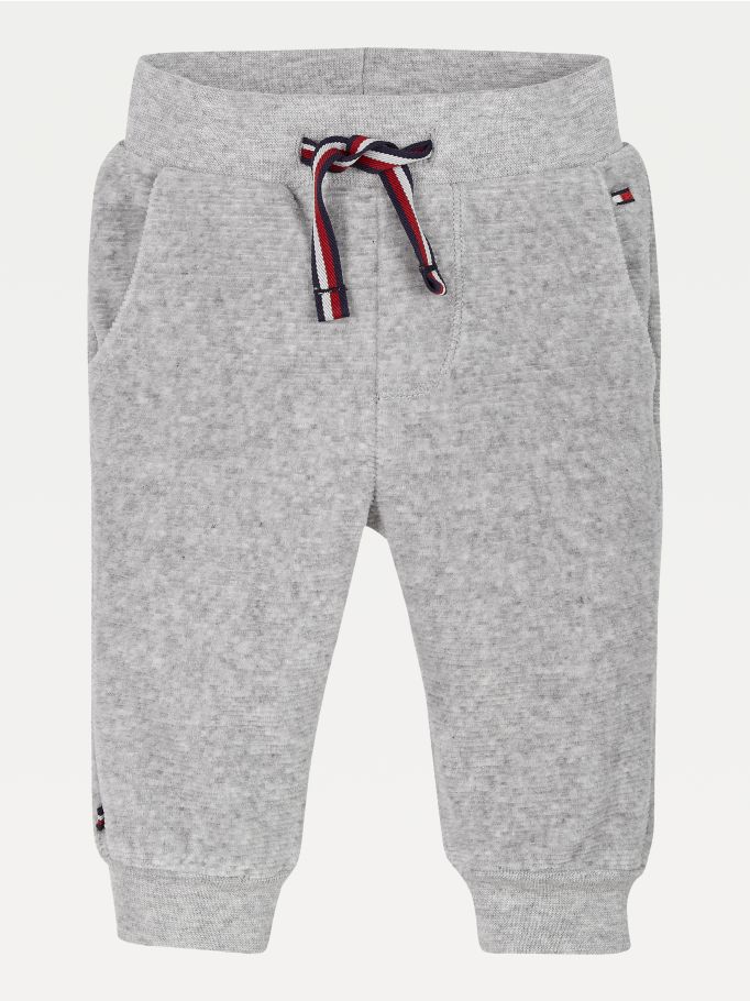 Rib-Knit Velour Joggers for Kids in Grey Tommy Hilfiger KW