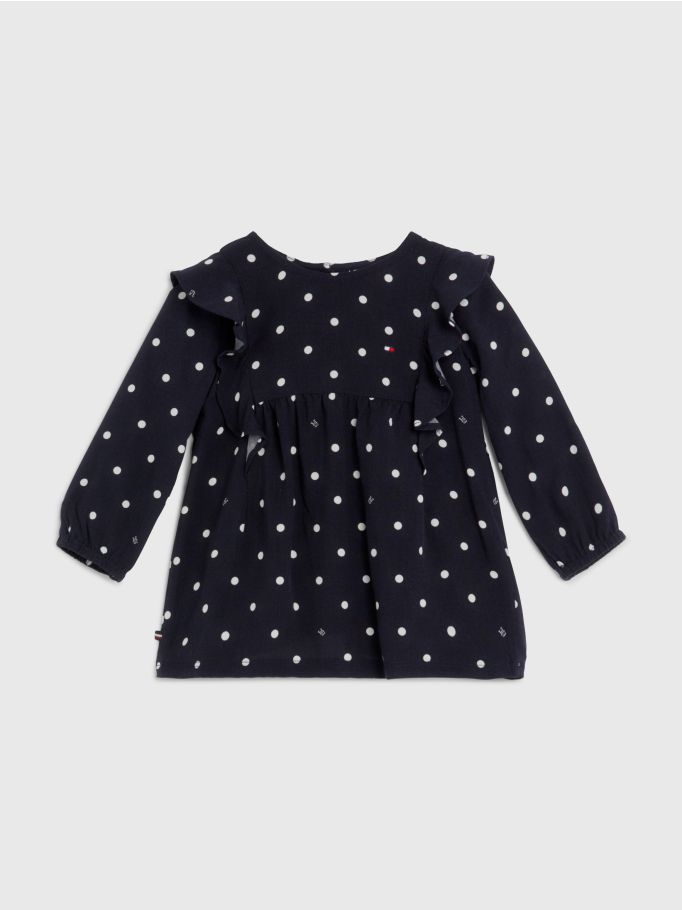 Tommy hilfiger black and on sale white polka dot dress