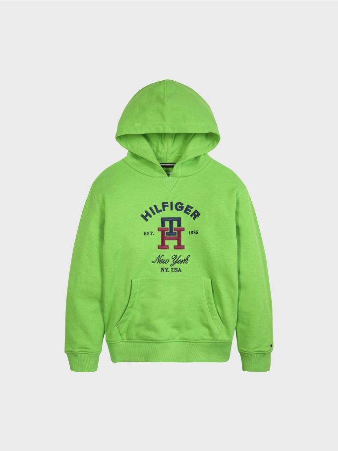 Tommy hilfiger neon green hoodie sale