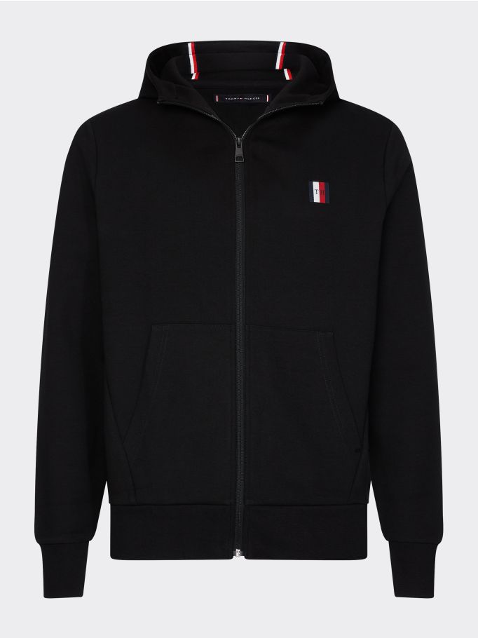 Men's Essential Zip-Thru Hoody in Black | Tommy Hilfiger Saudi