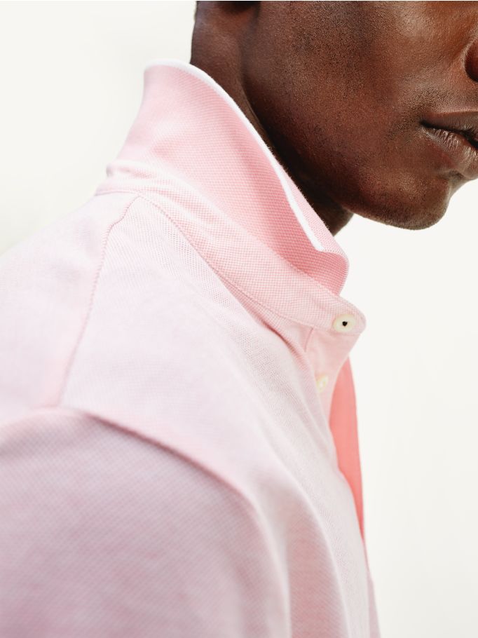 Tommy Hilfiger Men/'s Polo Shirt Pink Plain MW0MW13076 TH8