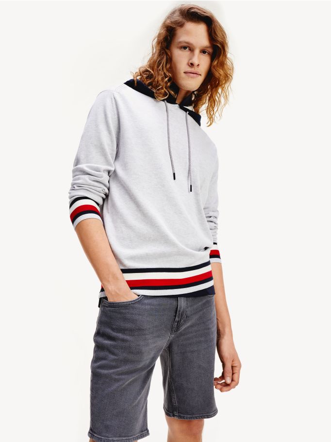 Tommy hilfiger signature tape logo hoody Clearance