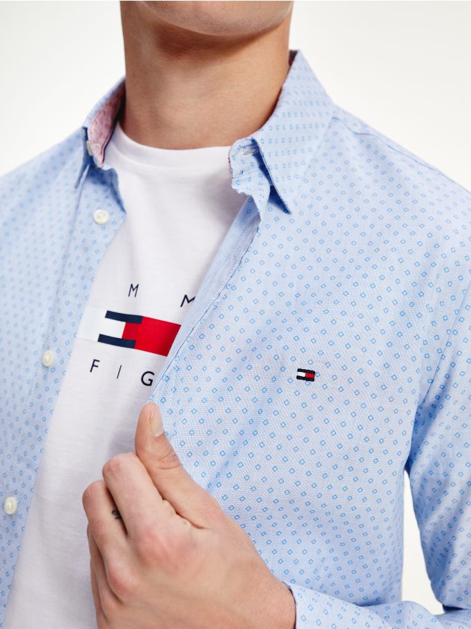 Tommy Hilfiger Micro Square Print Slim Fit Shirt Tommy Hilfiger