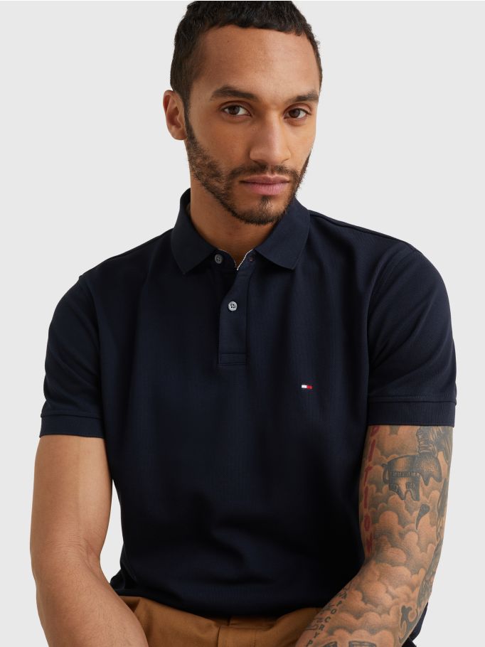 Mens 1985 Regular Fit Polo In Blue Tommy Hilfiger Saudi