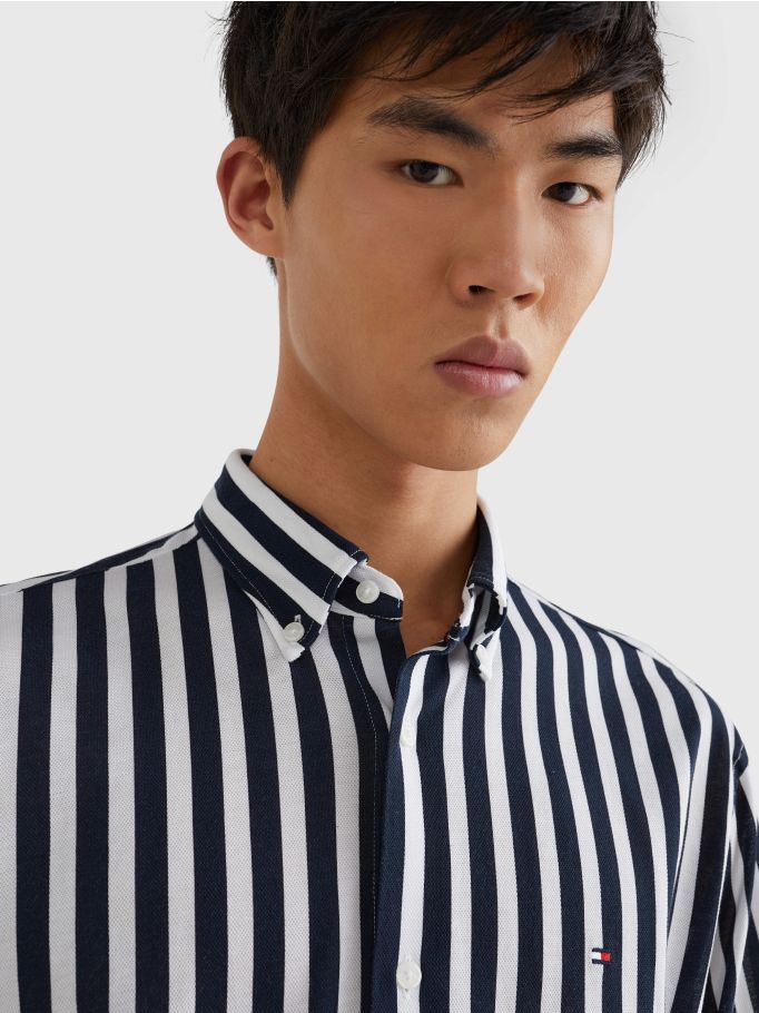 Casual Knitted Stripe Shirt